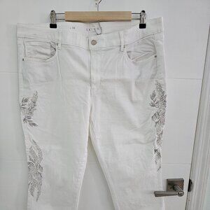 White House Black Market - White Embroidered Jeans